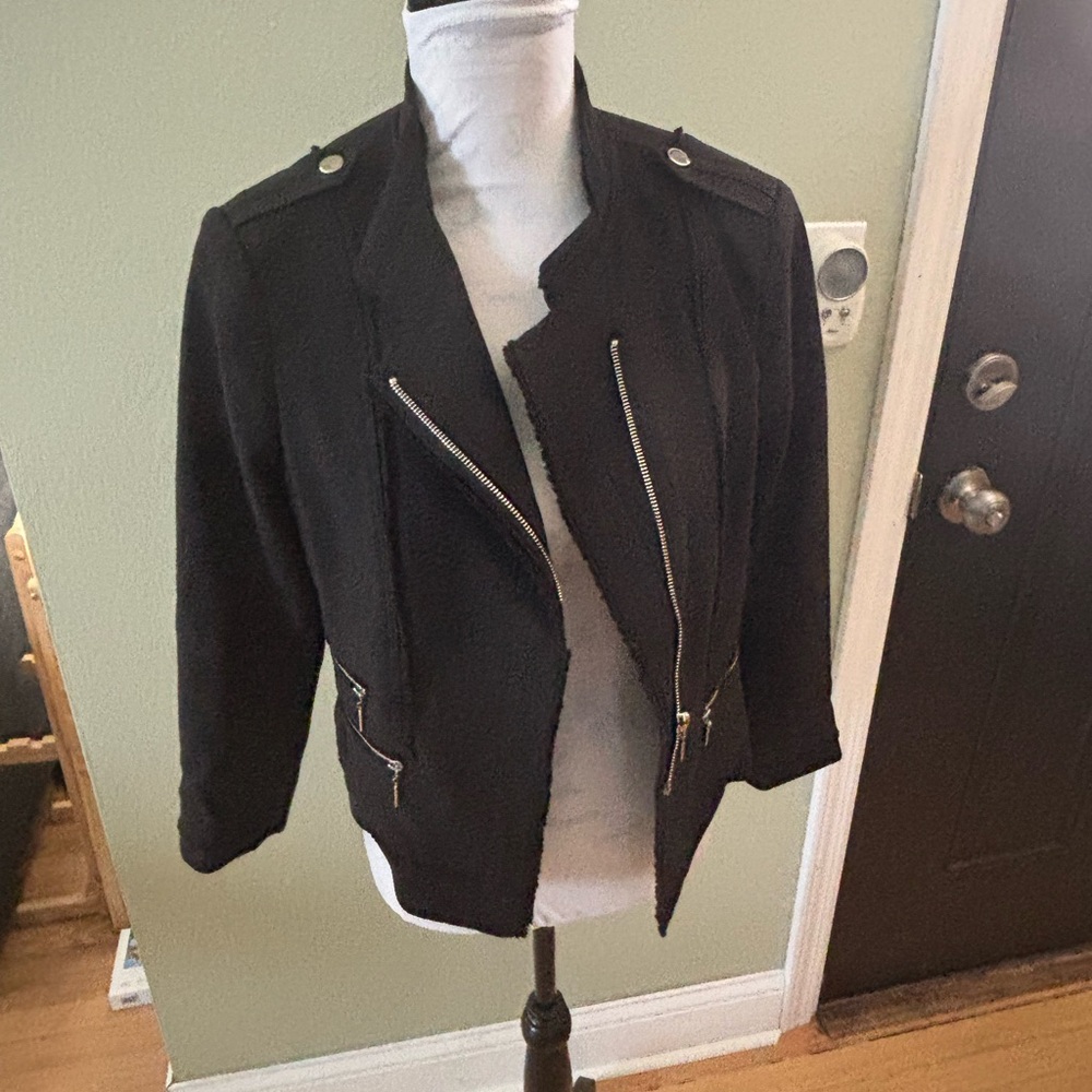 White House Black Market Black Zipper Jacket